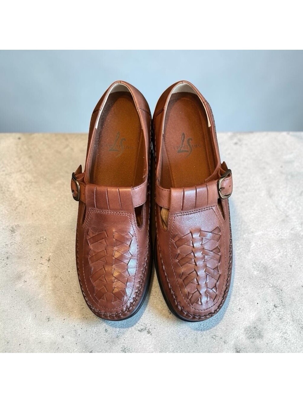 Life Stride Durango Brown Leather Slip-on Casual Shoes Size 7 Medium NEW